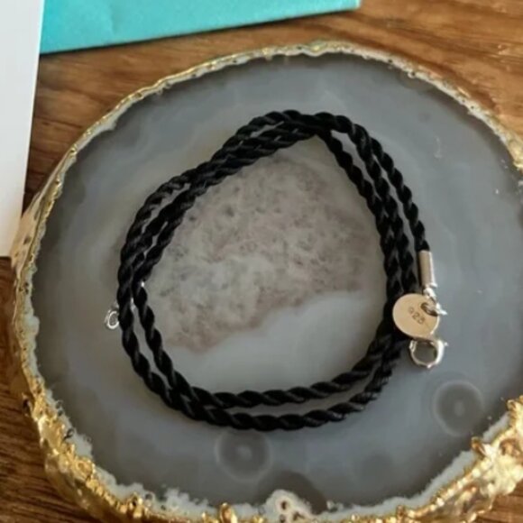 Auth. Tiffany & Co.® Elsa Peretti® Open Heart Pendant Lg w/ Silk Rope Necklace - Picture 9 of 9